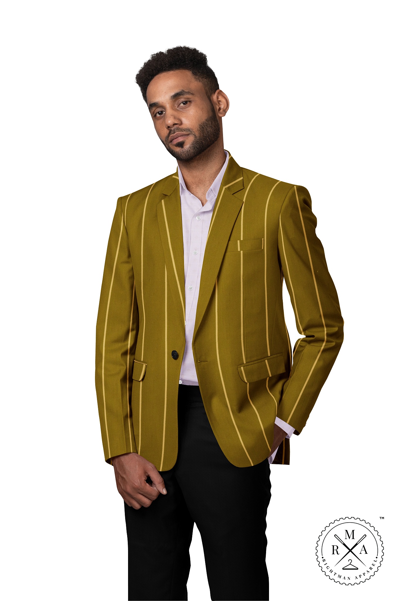 Dijon Yellow TR Blazer With Stripes SU45